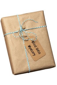Mystery Book wrapped in brown craft paper