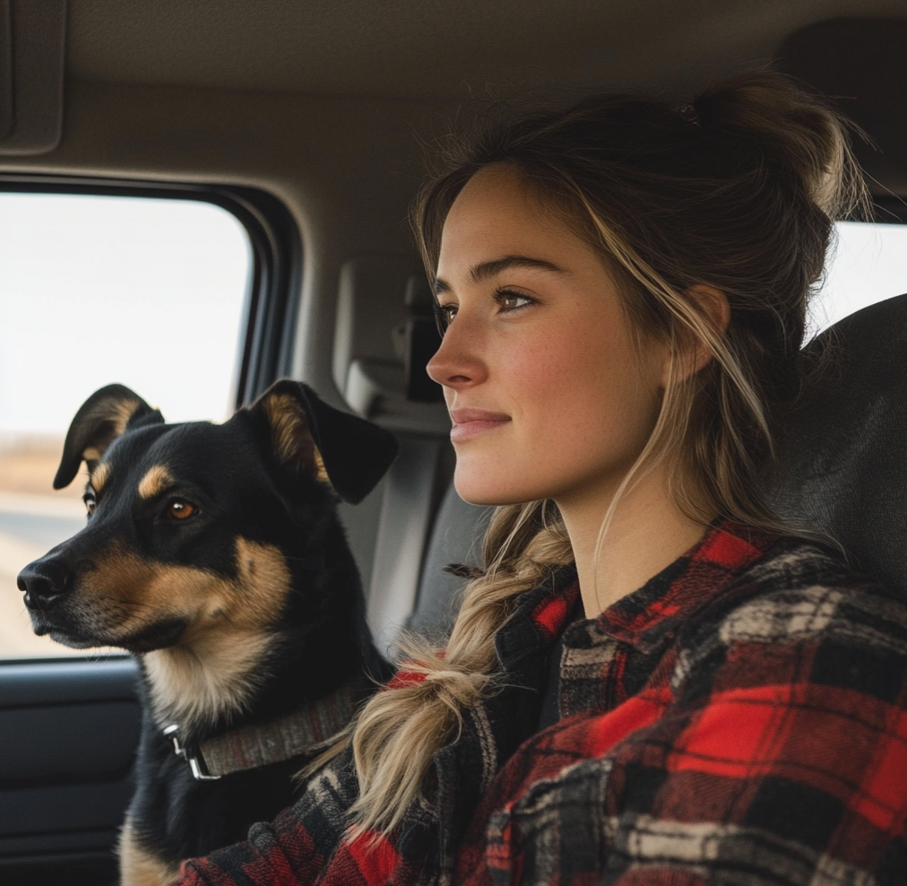 Wren and loyal Rascal on the road