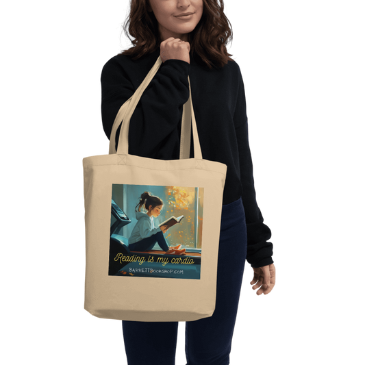 eco tote bag printed both sides reading is cardio
