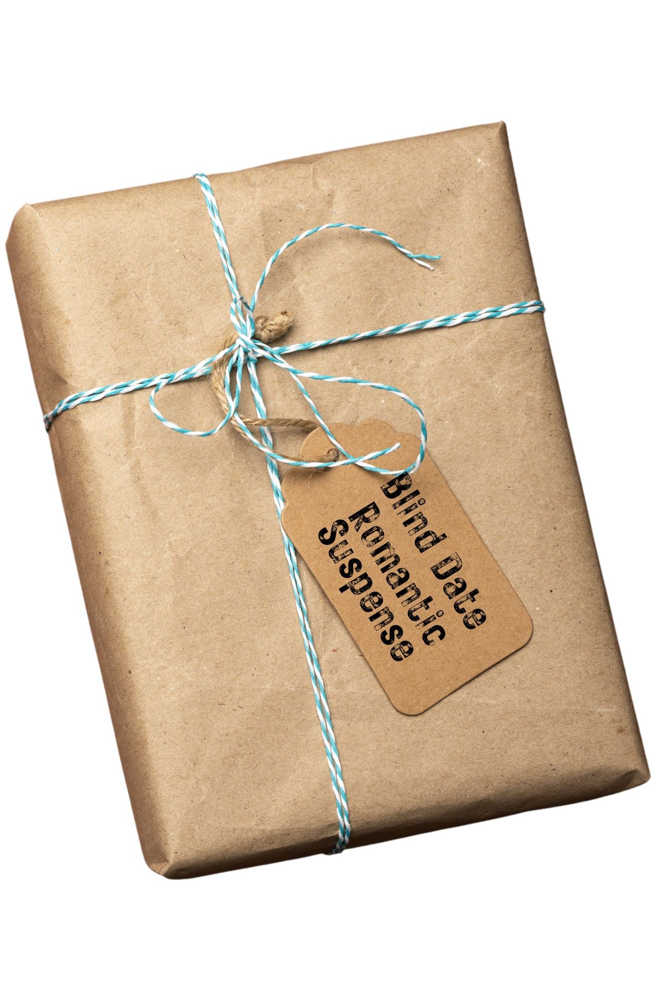 Romantic Suspense Book wrapped in brown craft paper