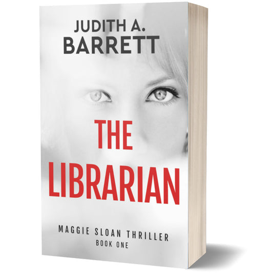 Book cover of 'The Librarian' by Judith A. Barrett with a woman's face on the cover.